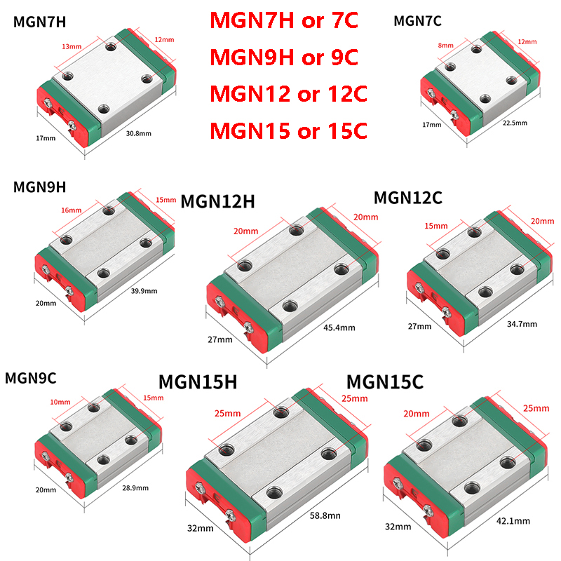 2 шт., MGN7C MGN7H MGN9C MGN9H – обзор и цена Linear Rail Mgn12H Set