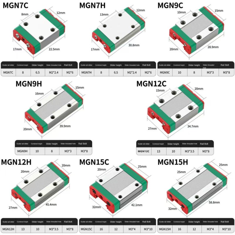 1 шт. MGN7C MGN7H MGN9C MGN9H  – обзор и цена Linear Rail Mgn12H Set